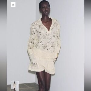 Zara perforated Bermuda shorts